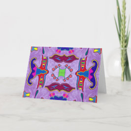 Lila Dragon-hälsningskort Kort