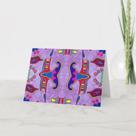 Lila Dragon-hälsningskort Kort