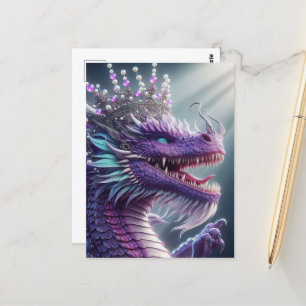 Lila Dragon i Krona Vykort