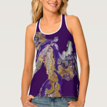 Lila Dragon Mönster Kvinnors Tanktop