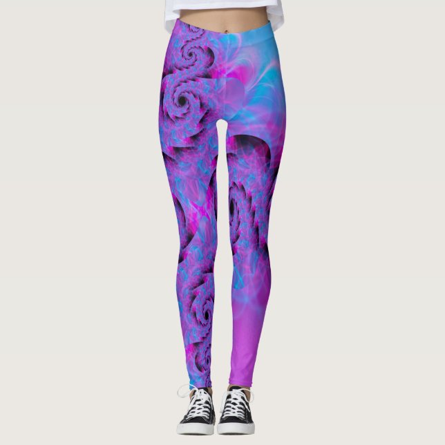 Lila Dragon Swirl Leggings (Framsida)
