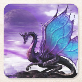 Lila Dragon Underlägg Papper Kvadrat