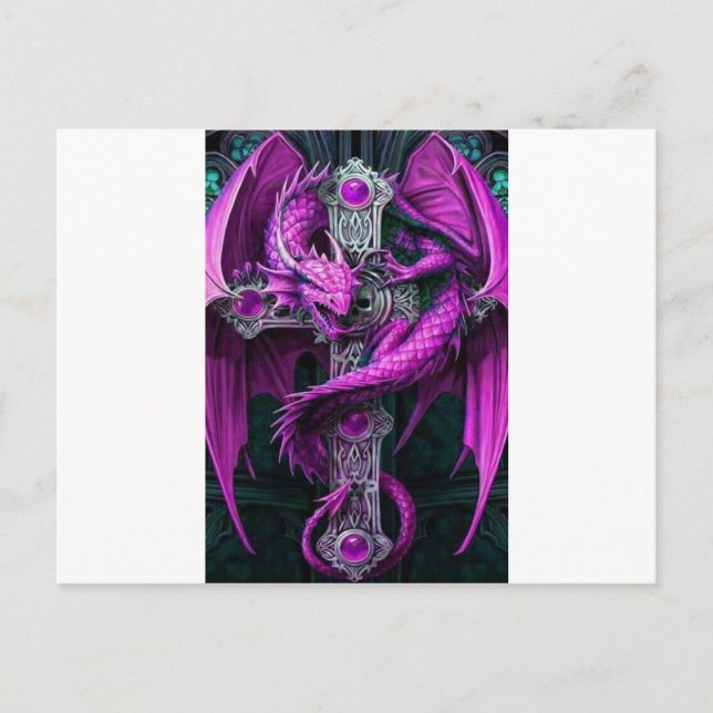 Lila Dragon Vykort (Framsida)