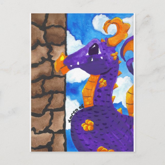 Lila Dragon-vykort Vykort (Framsida)