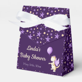 Lila Dragon with balloon Girl Baby Shower Presentaskar