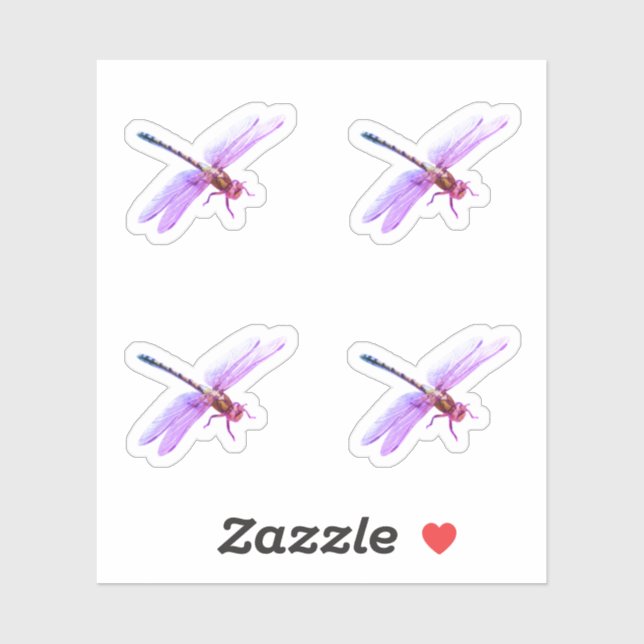 Lila Dragonflies Klistermärken (Ark)