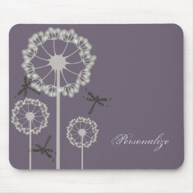 Lila Dragonflies Mousepad Musmatta (Framsidan)