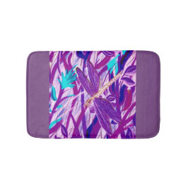 Lila Dragonfly Bath Mat Badrumsmatta