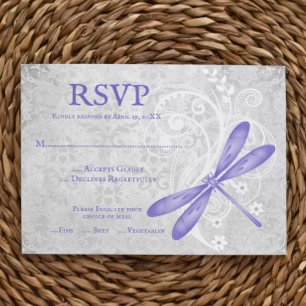 Lila Dragonfly Bröllop OSA Card Kort