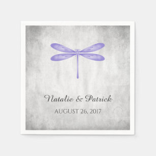 Lila Dragonfly Bröllop Pappra blöjor Pappersservett