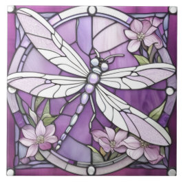 Lila Dragonfly, glasbotten Kakelplatta