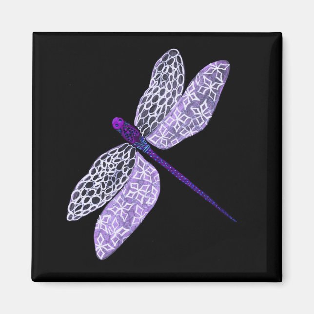 Lila Dragonfly Magnet (Framsidan)
