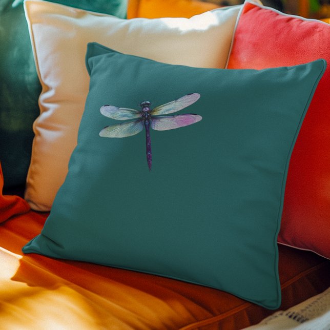 Lila Dragonfly på Teal Kudde (Skapare uppladdad)