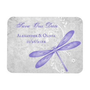 Lila Dragonfly Spara datum magneter