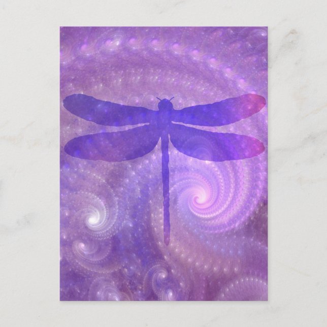 Lila Dragonfly Vykort (Framsida)