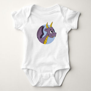 Lila drak tecknad baby bodysuit t shirt