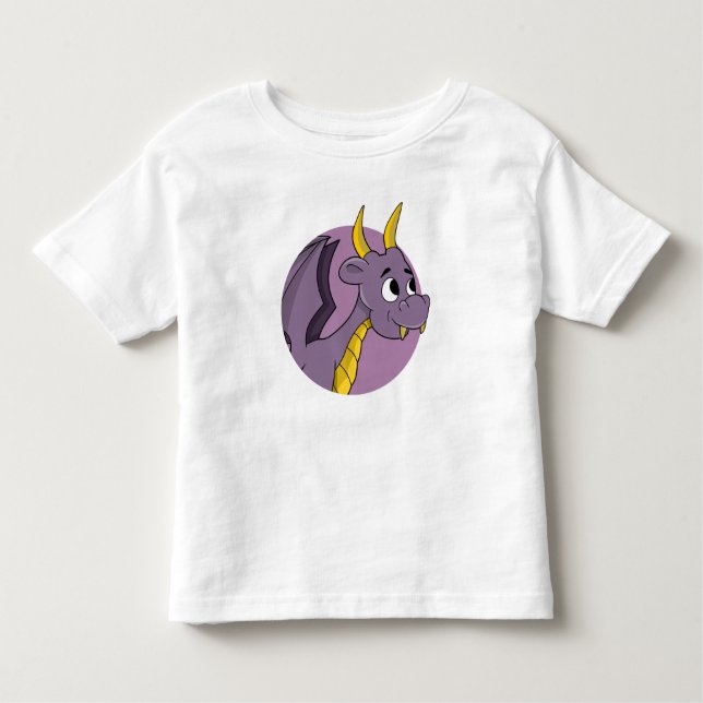 Lila drake tecknad småbarn t-shirt (Framsida)