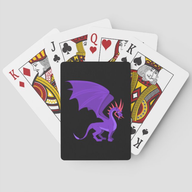 Lila drakkartong casinokort (Baksidan)