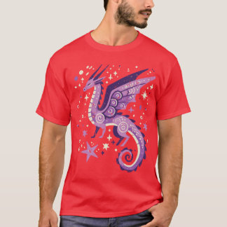 Lila Drakstjärnor Söta Fantasy Mythiska Flickor Wo T Shirt
