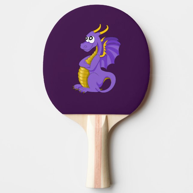 Lila draktecknad pingisracket (Framsidan)