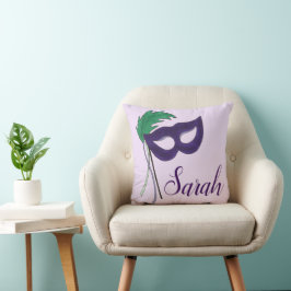 Lila Drama Klubb Personlig för teatralisk mask Kudde