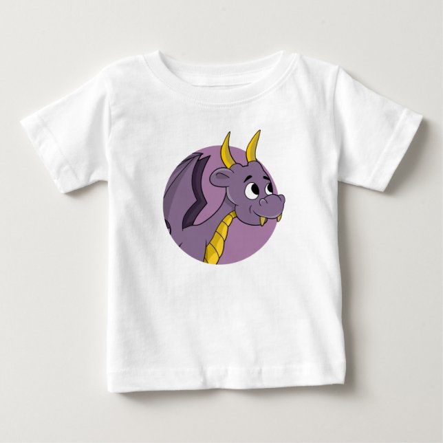 Lila draon tecknad baby T-Shirt (Framsida)