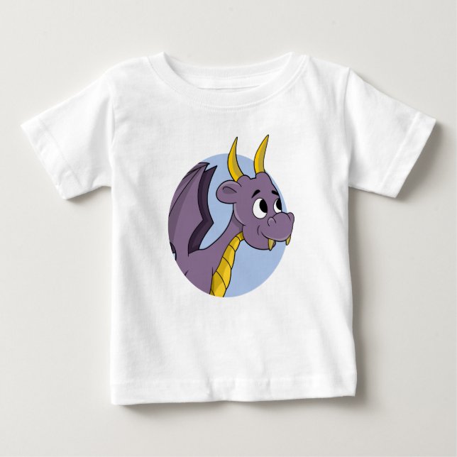 Lila draon tecknad baby T-Shirt (Framsida)