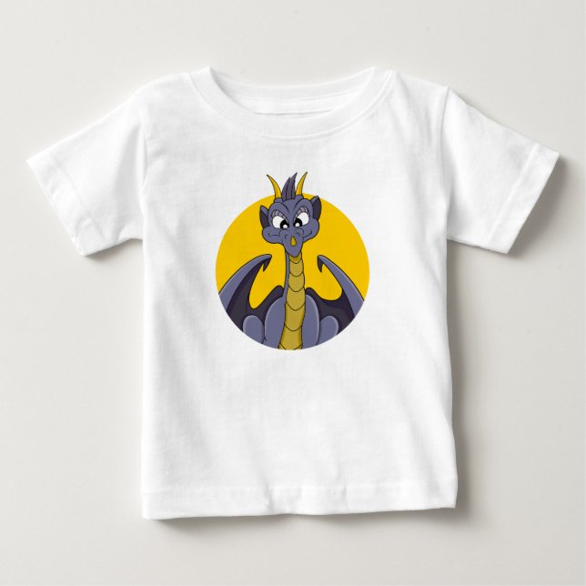 Lila draon tecknad baby T-Shirt (Framsida)