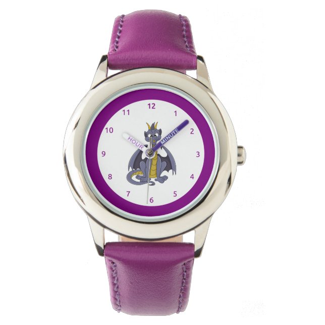 Lila draon tecknad Watch Armbandsur (Framsida)