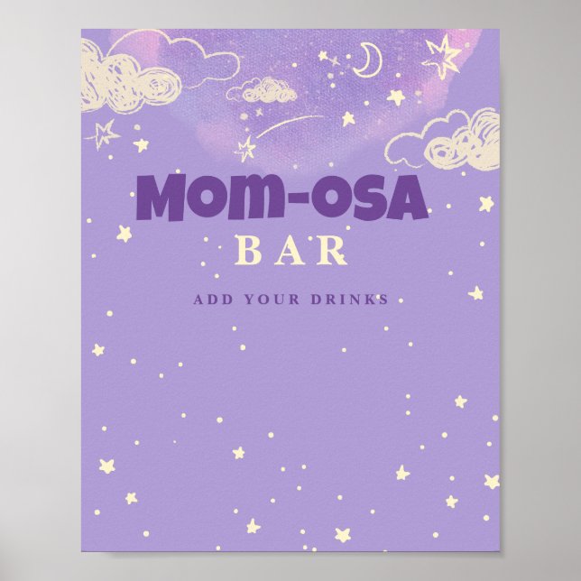 Lila Dream Baby Shower Mamma-osa Pub Poster (Framsidan)