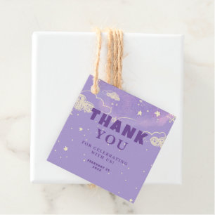 Lila Dream Baby Shower Tack Gåvor Etiketter