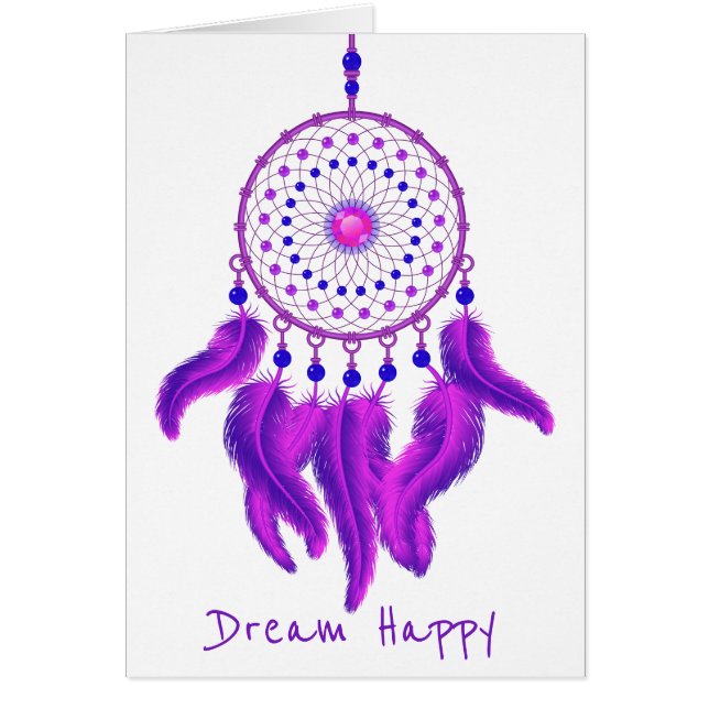 Lila Dream Catcher Hälsningskort (Framsidan)
