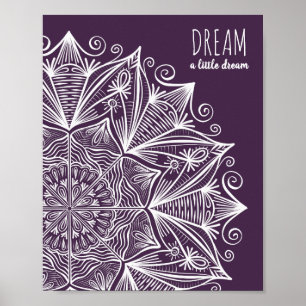 Lila Dream Elegant Typography Mandala Art Modern Poster