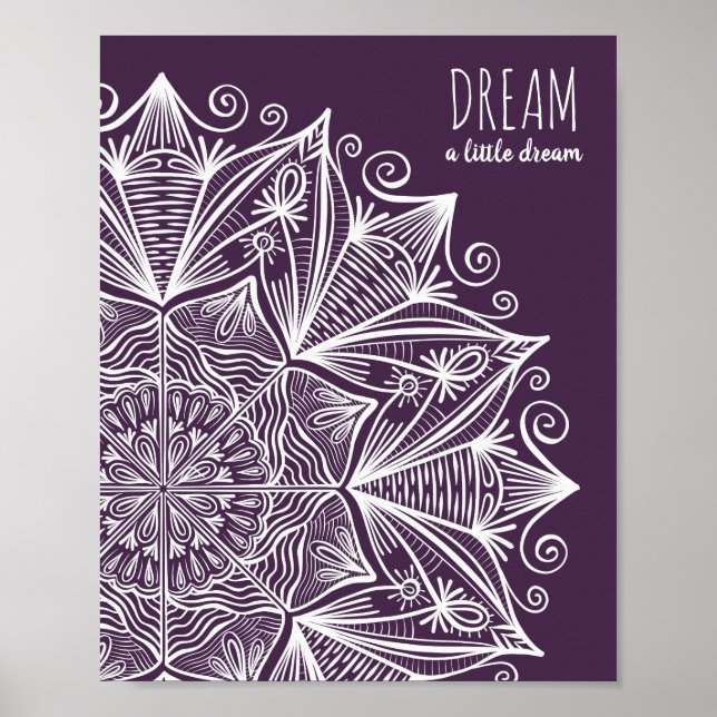 Lila Dream Elegant Typography Mandala Art Modern Poster (Framsidan)