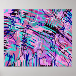 Lila Dream Expressive Abstrakt Poster