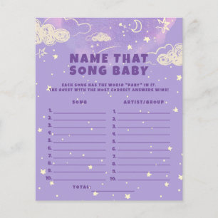 Lila Dream Namn som Sång Baby Shower Game