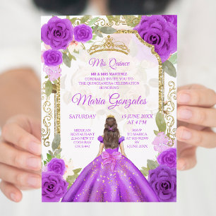 Lila Dress & Ro Charra Mexican XV Anos Inbjudningar