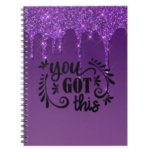 Lila Dripping Glitter Din Har Anteckningsbok