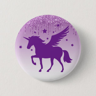 Lila Dripping Glitter Magic Lila Unicorn Knapp