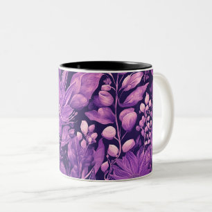 Lila dröm Elegant botanisk design inspirerad av Två-Tonad Mugg