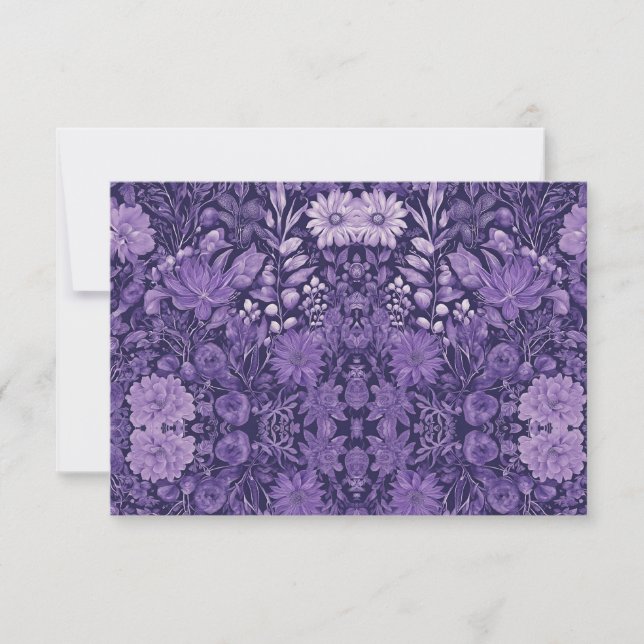 Lila dröm elegant botanisk design  tack kort (Framsida)