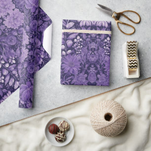 Lila dröm, indigo palett för fantasiblommor presentpapper