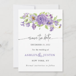 Lila drömmar snyggt bröllop blommigt spara datumet