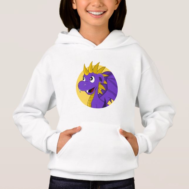 Lila Dron tecknad Hoodie T Shirt (Framsida)