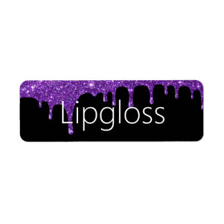 Lila dropp Lipgloss-etikett Returadress Etikett