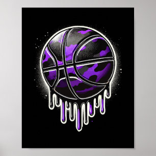 Lila dropp skelett kamouflage poster