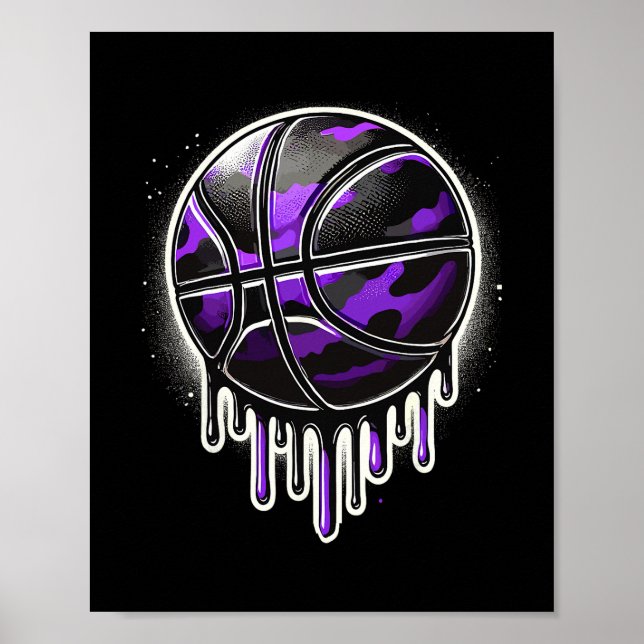 Lila dropp skelett kamouflage poster (Framsidan)