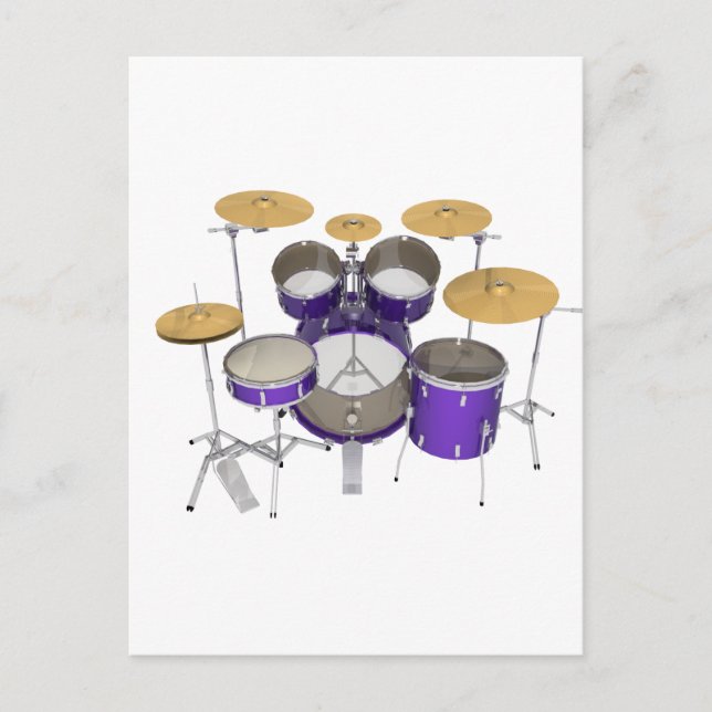 Lila Drum Kit: Vykort (Framsida)