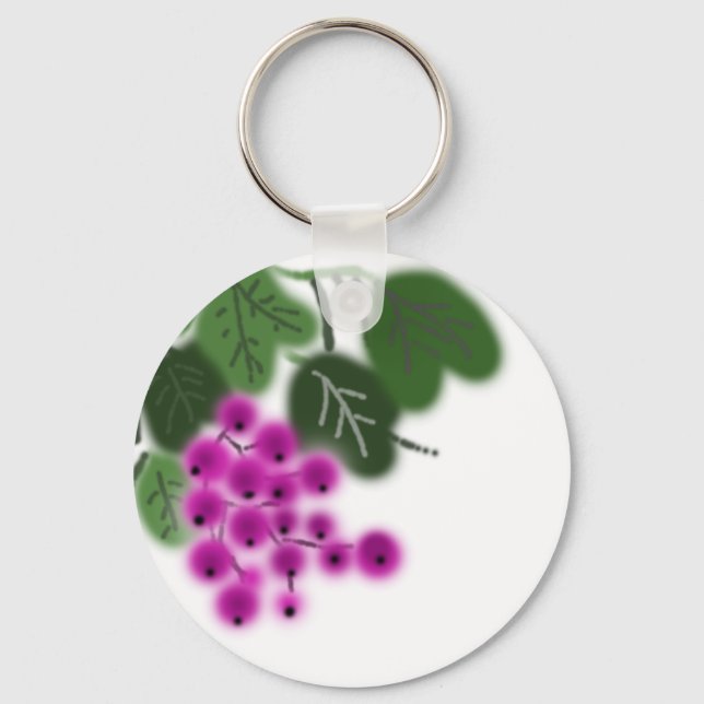 lila druvor och gröna blad nyckelring (Framsida)