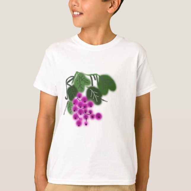 lila druvor och gröna blad tee (Framsida)